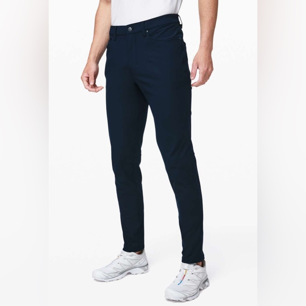 Lululemon ABC Slim Pants Warpstreme Navy Blue Size 28 waist 28x30 chino golf